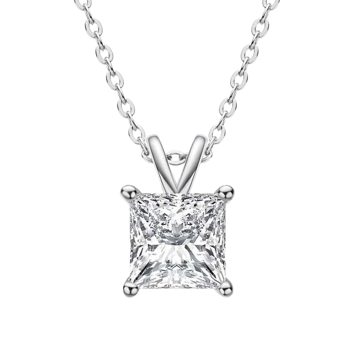 4 Carat Princess Cut Natural Diamond  Pendant