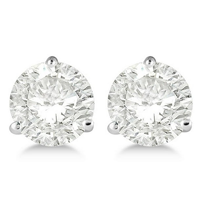 4 Carats 3 Prong Set Solitaire Round GIA CERTIFIED Lab Grown Diamond Stud Earring