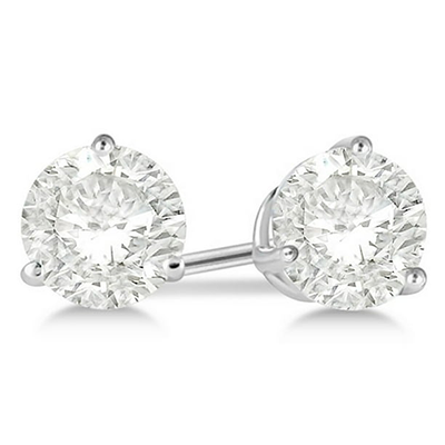 4 Carats 3 Prong Set Solitaire Round GIA CERTIFIED Lab Grown Diamond Stud Earring