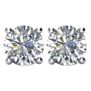 4 Carats GIA Certified Lab Grown Diamonds Studs Earrings Gold White 14K