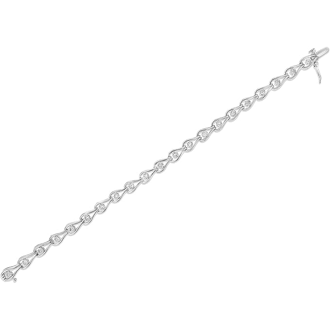 4 Carats Round Lab Grown Diamond Lady Bracelet Solid Gold 10K