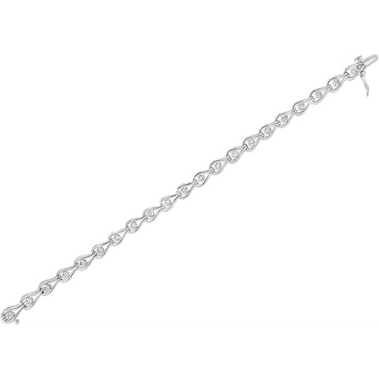 4 Carats Round Lab Grown Diamond Lady Bracelet Solid Gold 10K