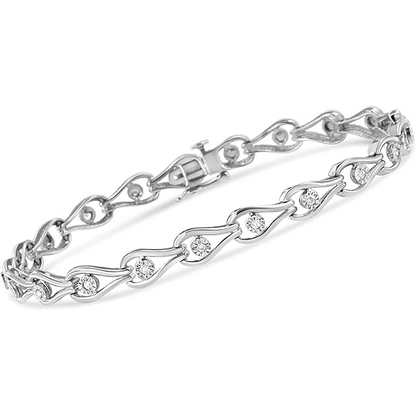 4 Carats Round Lab Grown Diamond Lady Bracelet Solid Gold 10K