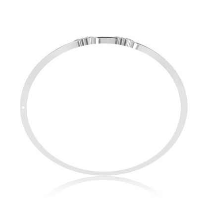 4 Carats Round Real Natural Earth Mined Diamond Bangle 14K White Gold New