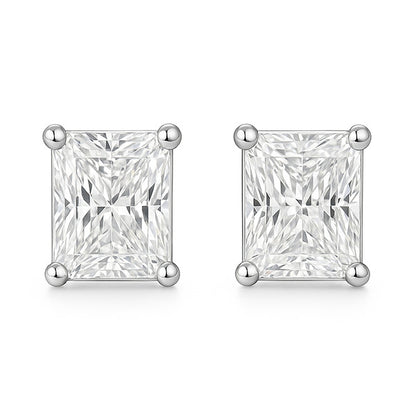 natural radiant diamond 4ct earring front view