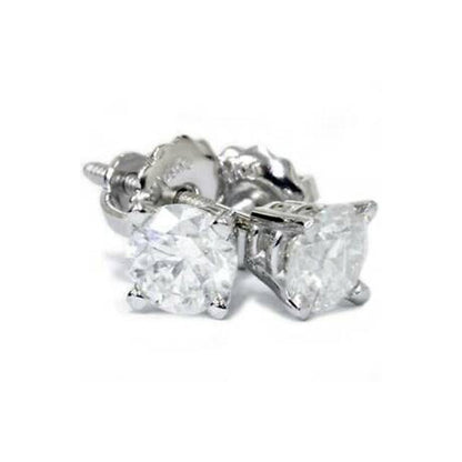 4 Ct Lab Grown Diamonds Stud Earrings Gold White GIA CERTIFICATE