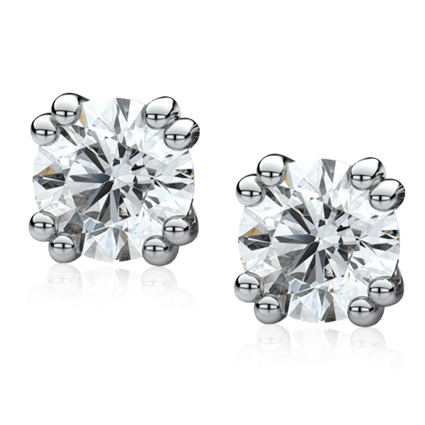 4 Ct Round Brilliant Cut GIA CERTIFIED Lab Grown Diamonds Studs Earring White Gold