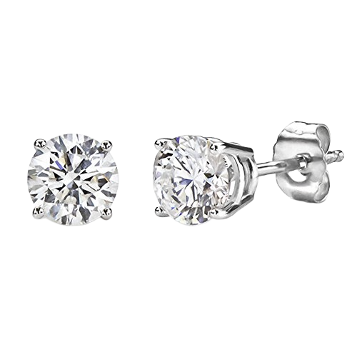 4 Ct Solitaire Round GIA Certified Lab Grown Diamond Studs Crown Setting Earring Fine Jewelry