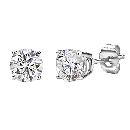 4 Ct Solitaire Round GIA Certified Lab Grown Diamond Studs Crown Setting Earring Fine Jewelry