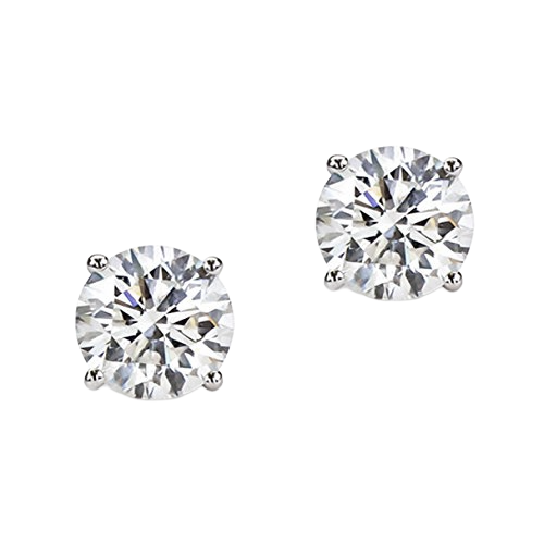4 Ct Solitaire Round GIA Certified Lab Grown Diamond Studs Crown Setting Earring Fine Jewelry