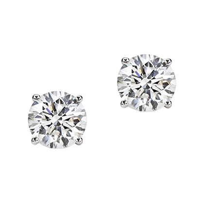 4 Ct Solitaire Round GIA Certified Lab Grown Diamond Studs Crown Setting Earring Fine Jewelry