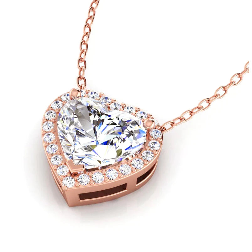 Adorable 925 Sterling Silver Heart-Shape Pendant Set With Diamond Spar –  VOYLLA