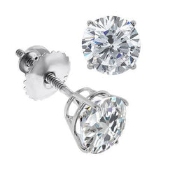 4ct Solitaire Round Diamond Earrings