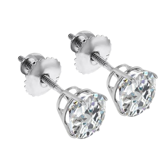 4ct Solitaire Round GIA Certified Lab Grown Diamond Earrings