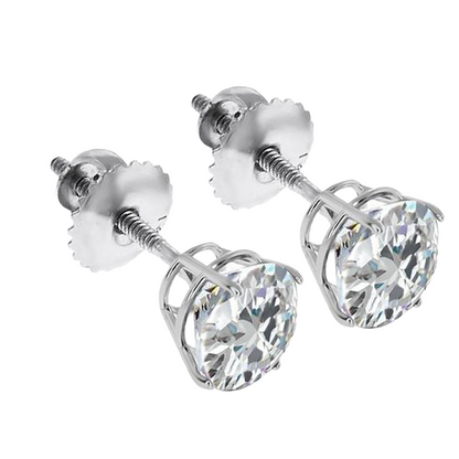 4ct Solitaire Round GIA Certified Lab Grown Diamond Earrings