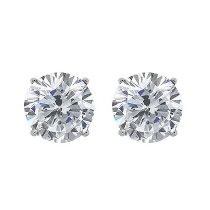 4ct Solitaire Round GIA Certified Lab Grown Diamond Earrings