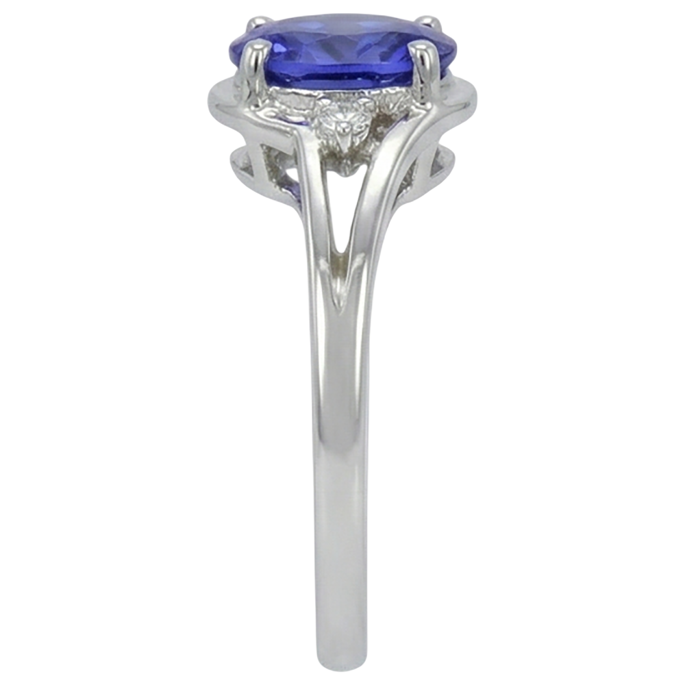 5.10 Ct Oval Cut Tanzanite Ring With Natural Earth Mined Diamond Jewelry White Gold 14K