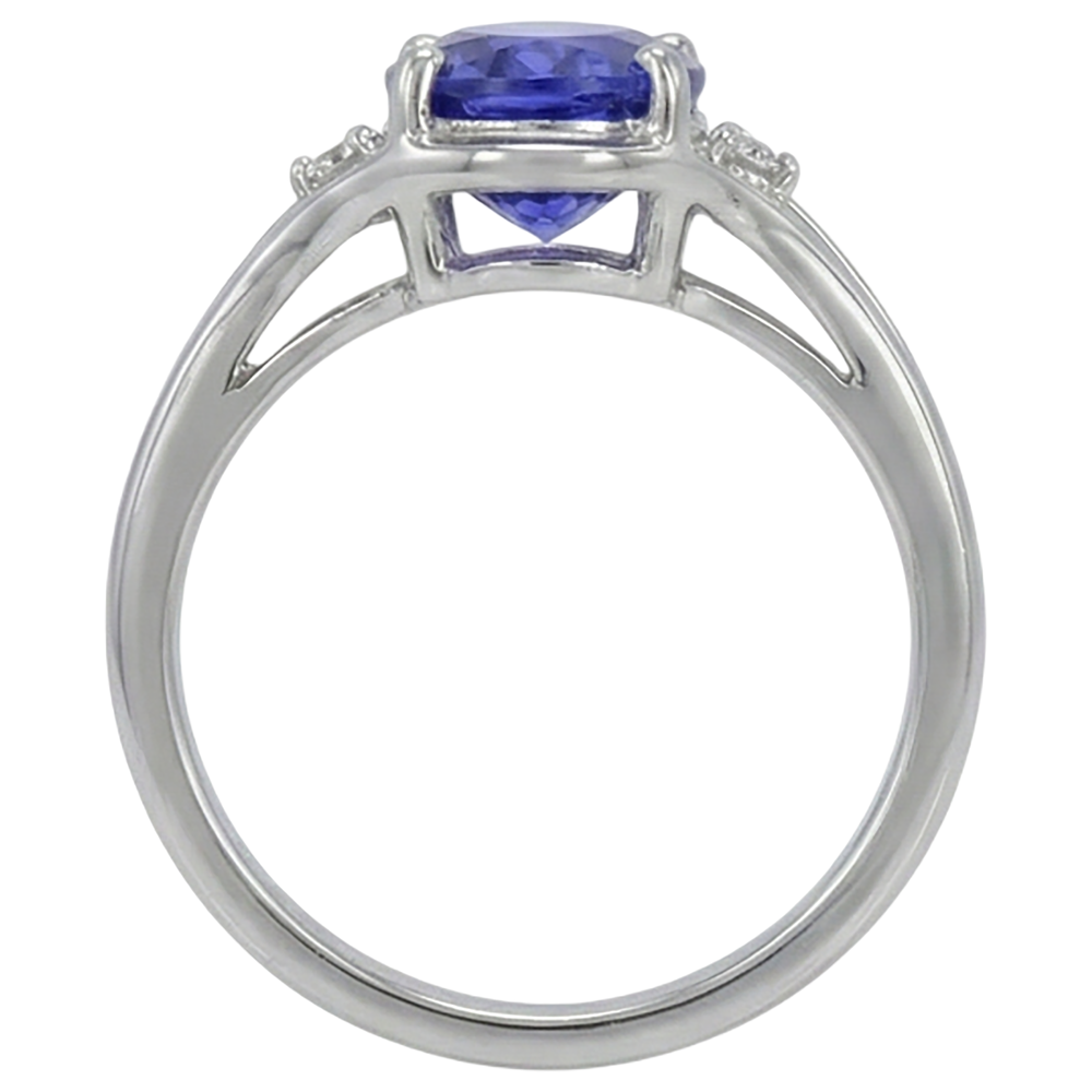 5.10 Ct Oval Cut Tanzanite Ring With Natural Earth Mined Diamond Jewelry White Gold 14K