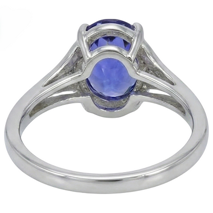 5.10 Ct Oval Cut Tanzanite Ring With Natural Earth Mined Diamond Jewelry White Gold 14K