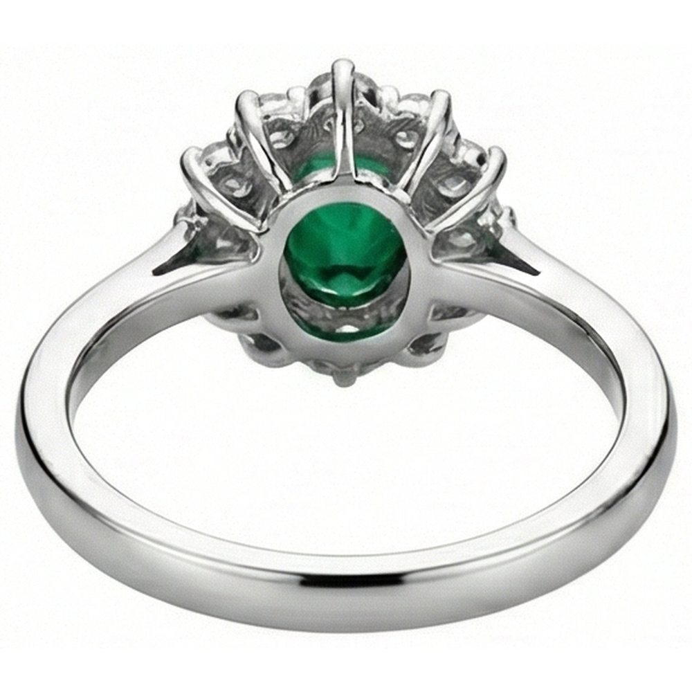 5.25 Carats Green Emerald GIA And Natural Earth Mined Diamonds Engagement Ring White Gold 14K