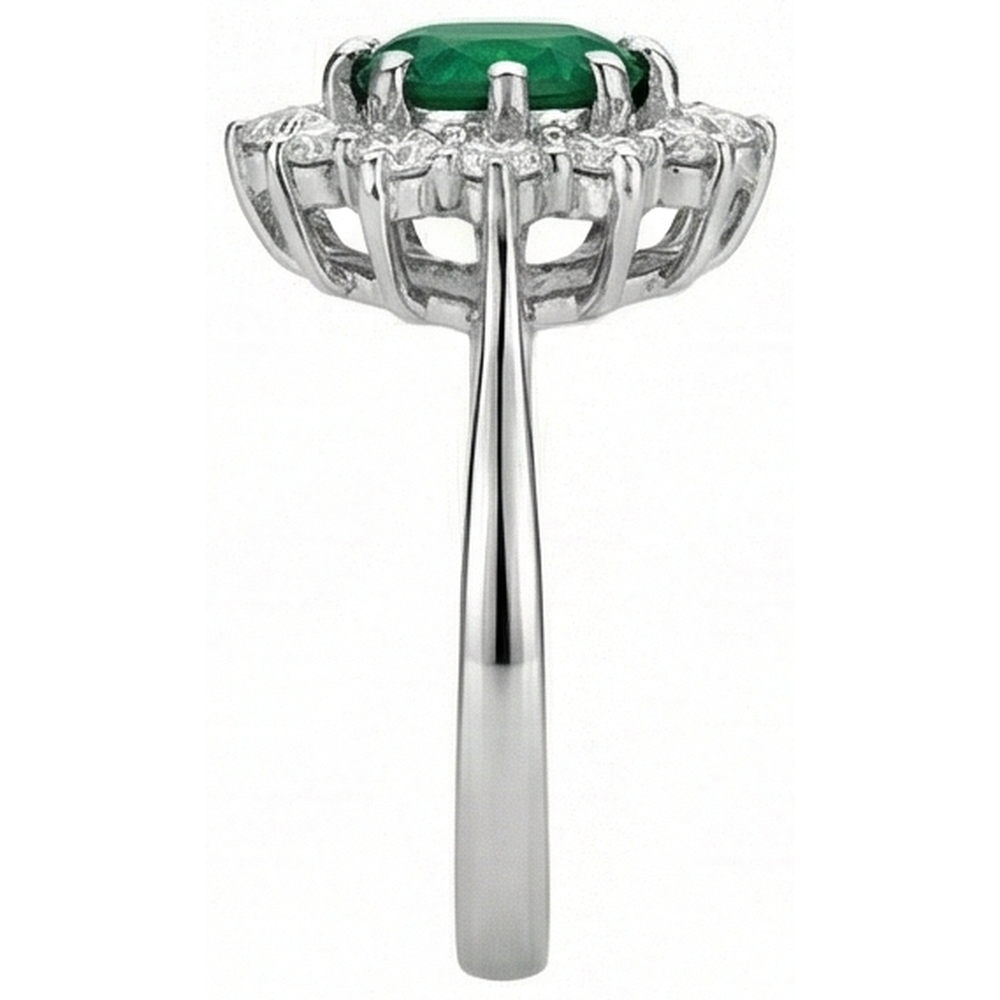 5.25 Carats Green Emerald GIA And Natural Earth Mined Diamonds Engagement Ring White Gold 14K