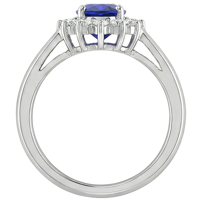 5.30 Carats Tanzanite Oval Natural Earth Mined Diamonds Ring White Gold 14K New