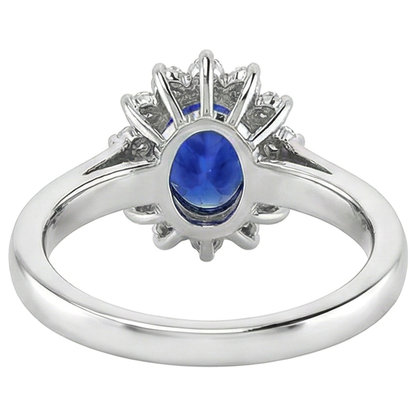 5.30 Carats Tanzanite Oval Natural Earth Mined Diamonds Ring White Gold 14K New