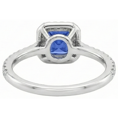 5.30 Carats Tanzanite With Natural Earth Mined Diamonds Ring 14K White Gold