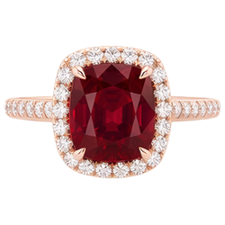 5.35 Ct Cushion Cut Red Ruby And Natural Earth Mined Diamond Wedding Ring Gold Jewelry