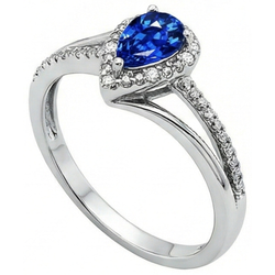 5.36 Carats Pear Aaa Ceylon Sapphire Natural Earth Mined Diamonds Anniversary Ring