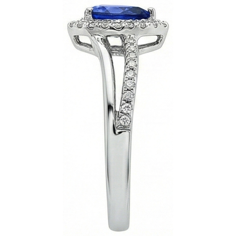 5.36 Carats Pear Aaa Ceylon Sapphire Natural Earth Mined Diamonds Anniversary Ring