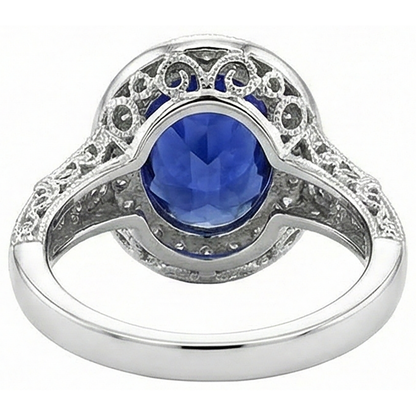 5.40 Carat Oval Tanzanite Natural Earth Mined Diamond Engagament Ring Gold White 14K