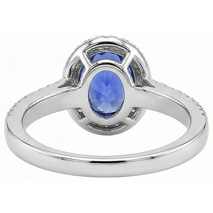 5.60 Carats Oval Tanzanite Natural Earth Mined Diamond Anniversary Ring White Gold 14K
