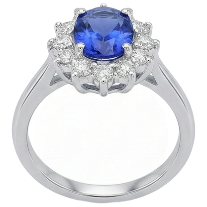5.60 Ct Tanzanite And Natural Earth Mined Diamonds Wedding Ring White Gold 14K