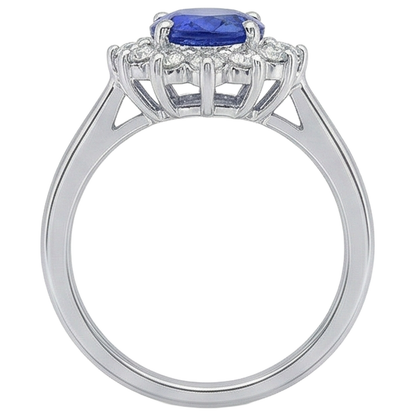 5.60 Ct Tanzanite And Natural Earth Mined Diamonds Wedding Ring White Gold 14K