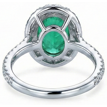 5.75 Carats Natural Earth Mined Diamond With Green Emerald GIA Ring White Gold 14K