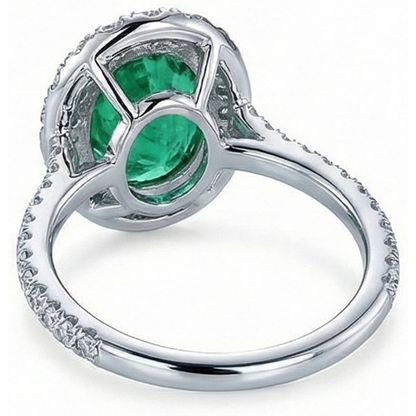 5.75 Carats Natural Earth Mined Diamond With Green Emerald GIA Ring White Gold 14K