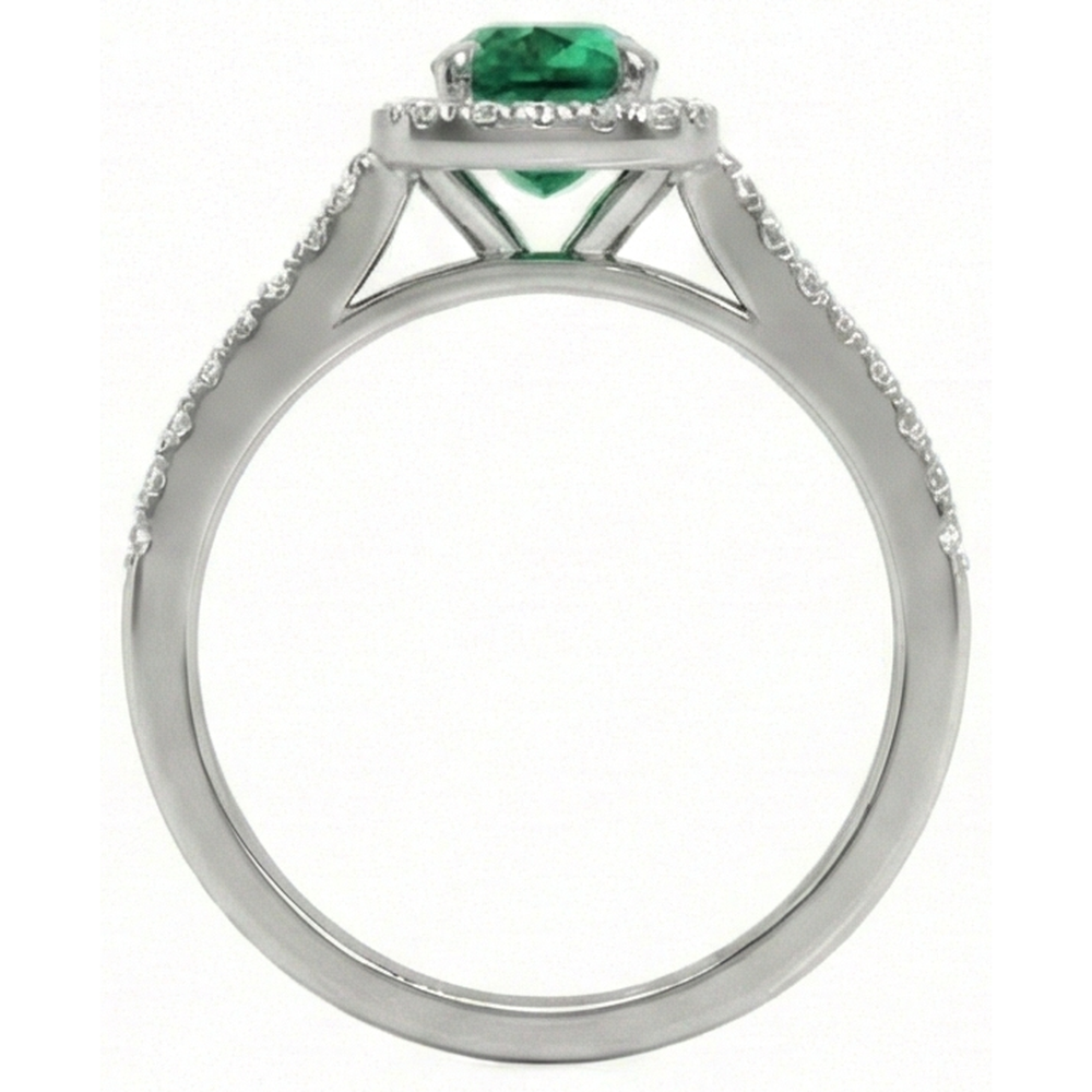 5.75 Ct Green Emerald GIA And Natural Earth Mined Diamonds Anniversary Ring White Gold 14K New