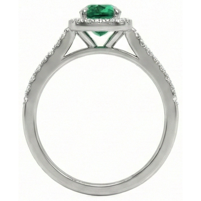 5.75 Ct Green Emerald GIA And Natural Earth Mined Diamonds Anniversary Ring White Gold 14K New