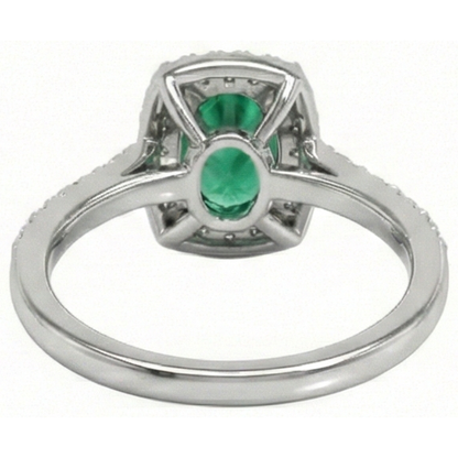 5.75 Ct Green Emerald GIA And Natural Earth Mined Diamonds Anniversary Ring White Gold 14K New