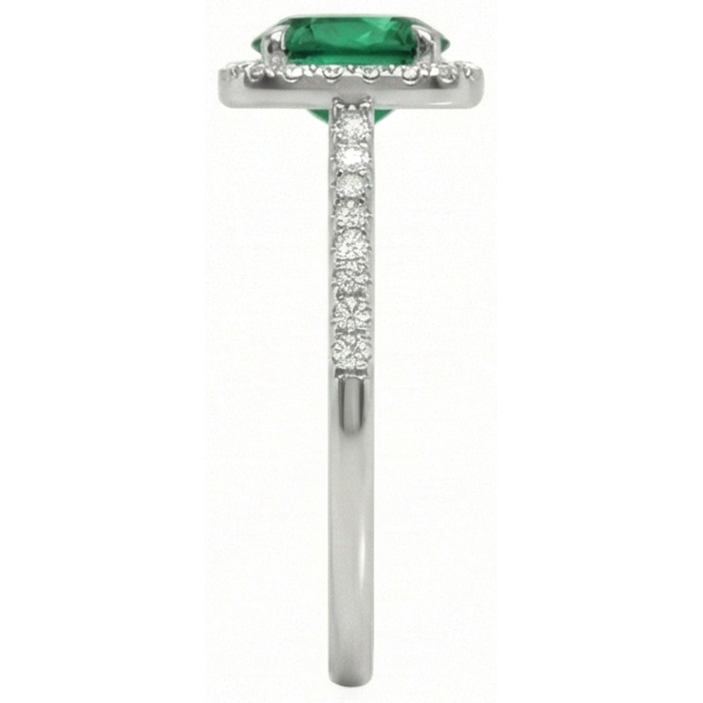 5.75 Ct Green Emerald GIA And Natural Earth Mined Diamonds Anniversary Ring White Gold 14K New