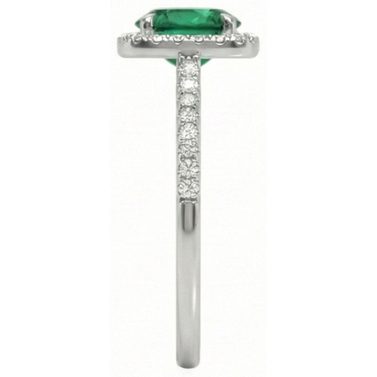 5.75 Ct Green Emerald GIA And Natural Earth Mined Diamonds Anniversary Ring White Gold 14K New