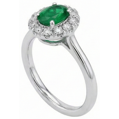5.90 Carats Green Emerald GIA And Natural Earth Mined Diamonds Wedding Ring White Gold 14K