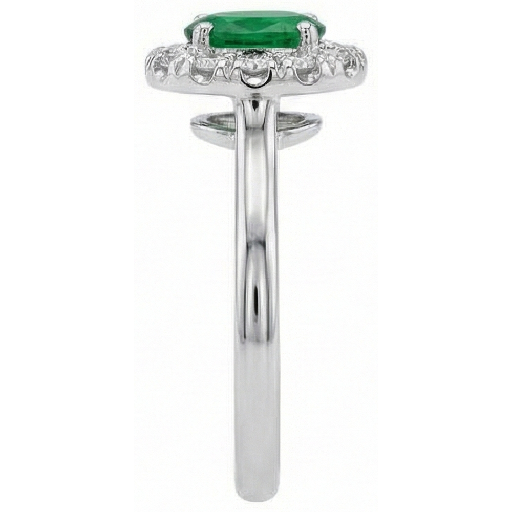 5.90 Carats Green Emerald GIA And Natural Earth Mined Diamonds Wedding Ring White Gold 14K
