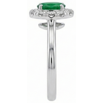 5.90 Carats Green Emerald GIA And Natural Earth Mined Diamonds Wedding Ring White Gold 14K