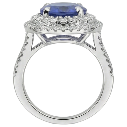 5.90 Ct Prong Set Tanzanite With Natural Earth Mined Diamonds Ring White Gold