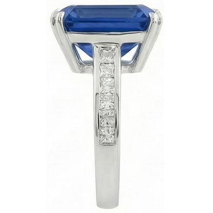 5 Carat Ceylon Emerald Sapphire Natural Earth Mined Diamond Ring