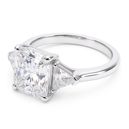5 Carat Radiant Natural Real Diamond ( Not Lab Grown ) Three Stone Ring