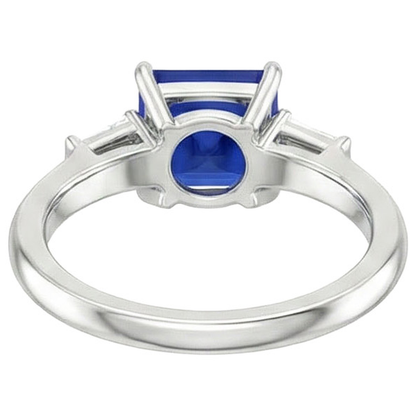 5 Carat Sapphire And Natural Earth Mined Diamond Engagement Ring