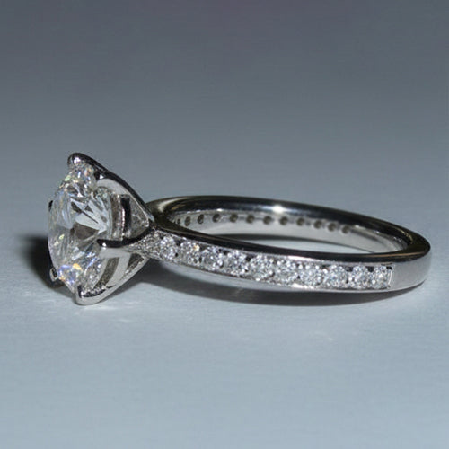 5 Carats Natural Earth Mined Diamond Engagement Ring And Band Set White Gold 14K